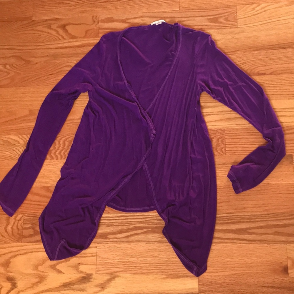 Purple So Low flyaway cardigan